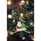Wizardi 4" Glossy Gingerbread Tree with Santa Christmas Ornament